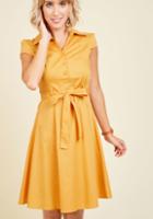 Modcloth Soda Fountain A-line Dress In Ginger In S