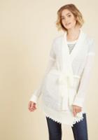 Modcloth Custom Cocoa Cardigan In Ivory In 1x