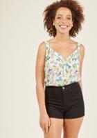 Modcloth Cafe Au Soleil Henley Tank Top In Horses In Xxs