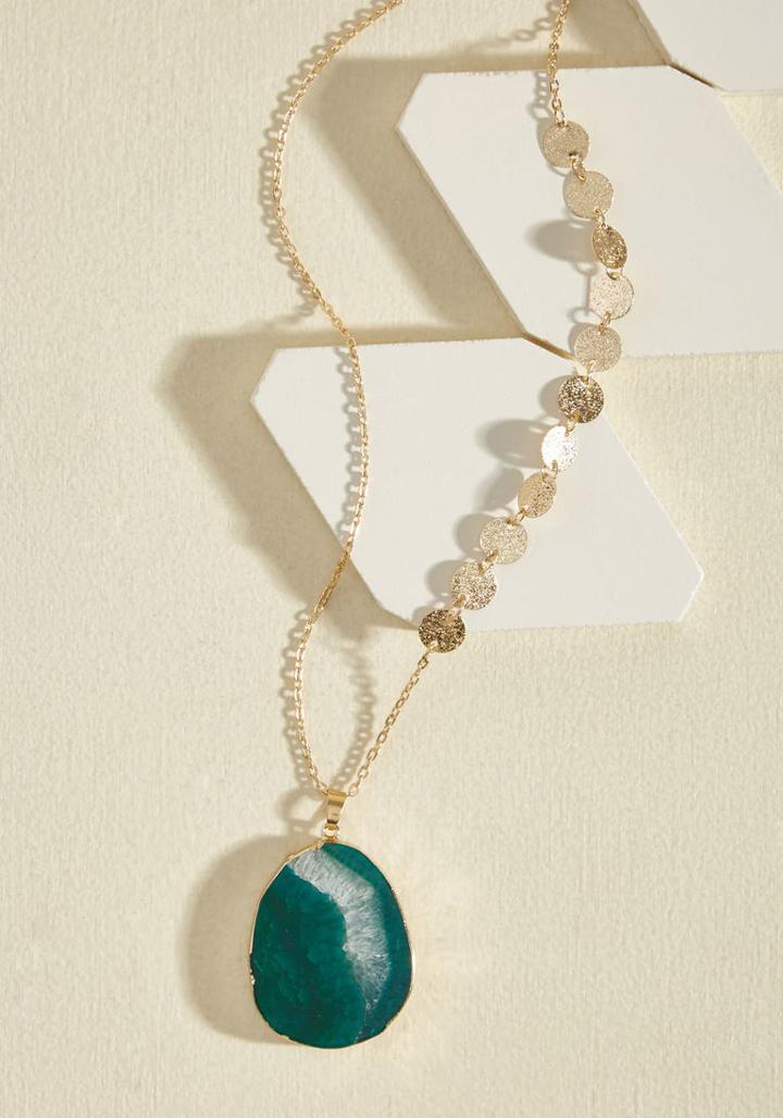 Modcloth Soul Goals Necklace In Green