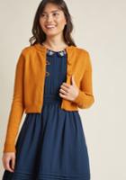 Modcloth Retro Long Sleeve Cropped Cardigan In 2x