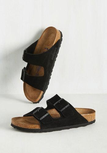  Strappy Camper Sandal In Black Suede - Narrow In 38
