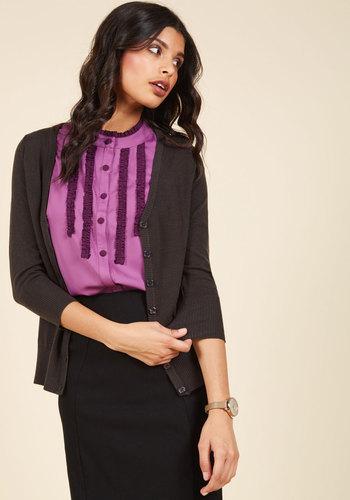  Charter School Cardigan In Charcoal In S