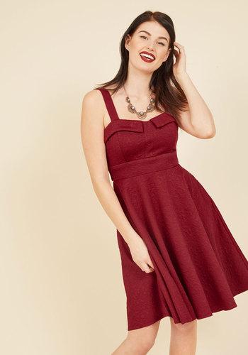  Pull Up A Cherry A-line Dress In Embossed Ruby In 4x