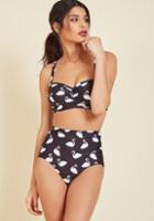 Modcloth Waterfront Flaunt Swimsuit Bottom In Swans