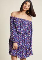 Modcloth Qualified Quirk Off-shoulder Dress In L