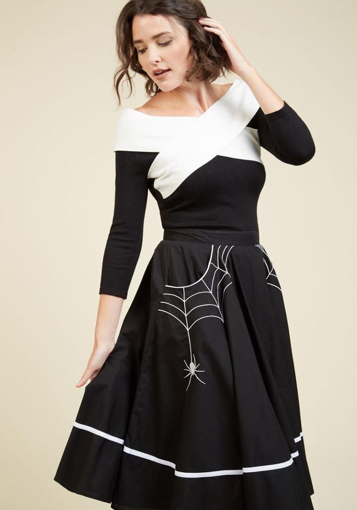 Hellbunny Hell Bunny Web And Flow Midi Skirt In L