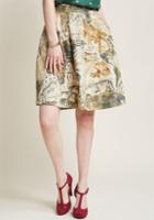 Retrolicious Lively Vibe Cotton A-line Skirt In Dino Map In 2x