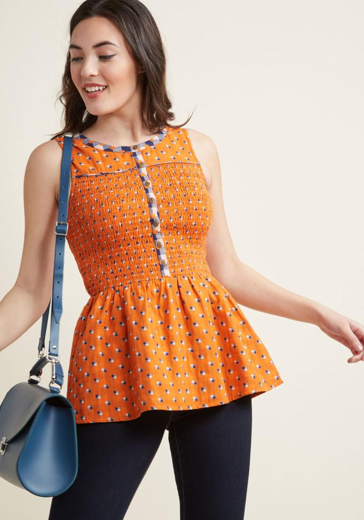 Modcloth Uplifting Idea Sleeveless Top In Xxs