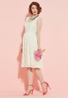  Look On The Bride Side Lace Dress In Ivory In Xs