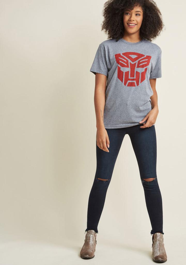 Modcloth Autobot Aficionado Men's Graphic Tee In L