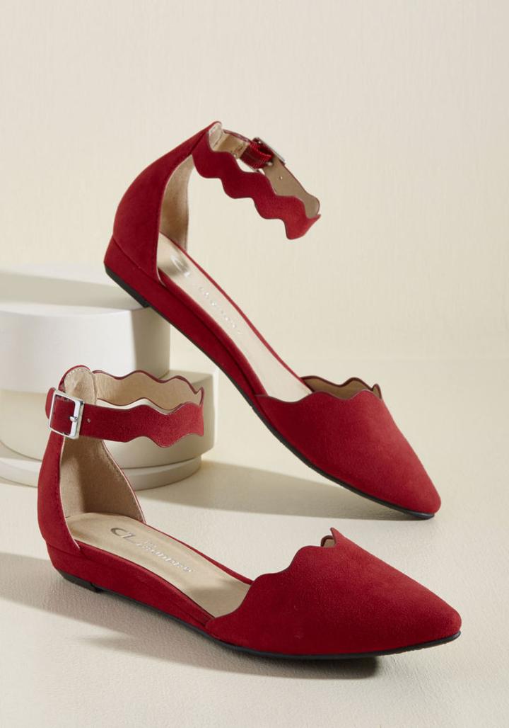 Modcloth Everywhere And Any Flair Flat In Ruby