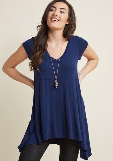 Modcloth A Crush On Casual Tunic In Navy In L