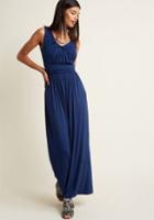 D8946 Sitting In Your Breakfast Nook With Your Bestie, Life Has Never Been More Beautiful. This Navy-blue Maxi Dress - With Its Twisted Front Detail And Soft Jersey Knit - Complements A Morning Spent Making Time For What&rsquo;s Important.