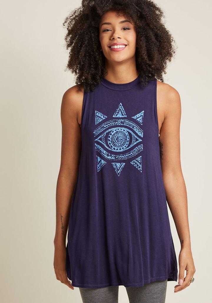 Modcloth Eerie Eye Graphic Tank Top In 3x