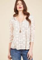  Of Ladylike Mind Lace Top In Ivory In S