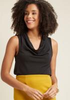 Modcloth Sleeveless Cowl Neck Blouse In Black In M