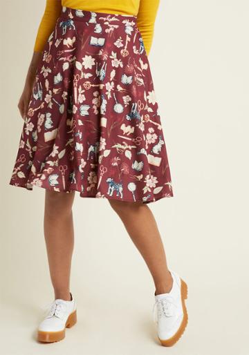 Modcloth A-line Circle Skirt With Pockets In Mystery Assistants In 4x