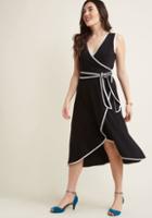 Modcloth To Dare And Contrast Midi Wrap Dress In 16