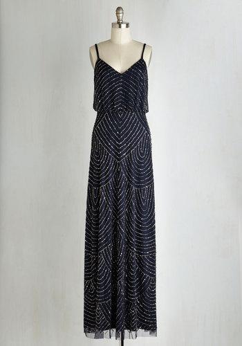 Adriannapapell Calling All Romantics Dress In Midnight Blue
