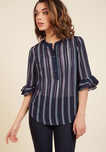  Renewed With Ruffles Button-up Top In Xxs