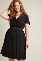 Modcloth Tuxedo Dress With Flutter Sleeves In 3x