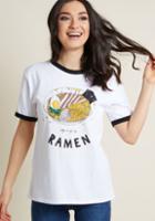 Modcloth Noodle And Improved Graphic Tee In M