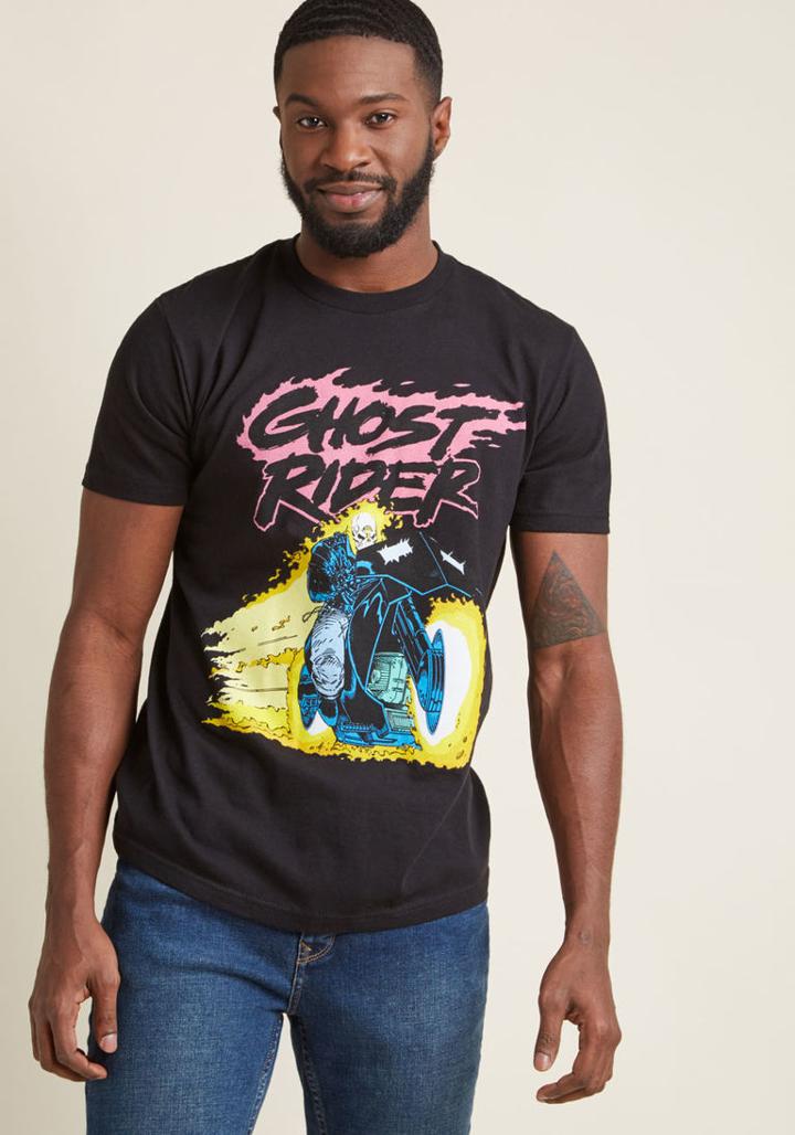 Modcloth Blaze Gone By Men's Graphic Tee In S