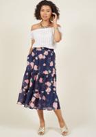 Modcloth Tiered Floral Midi Skirt In 3x