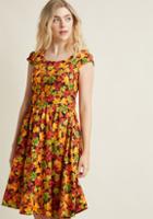 Modcloth Autumn Leaf Festival A-line Dress In Maples In Xs