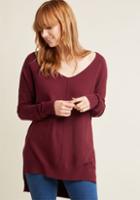 Modcloth Double Lunch Date Sweater In Cranberry In S