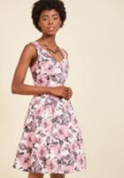 Modcloth Fabulously Established Floral Dress In Pink
