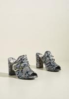 Modcloth Brocade To Love You Peep Toe Block Heel