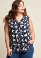 Modcloth Cafe Au Soleil Sleeveless Top In Boo