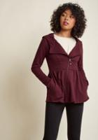 Modcloth Juneau How I Feel Jacket In Burgundy In Xxs