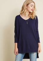 Modcloth Double Lunch Date Sweater In Navy In 2x