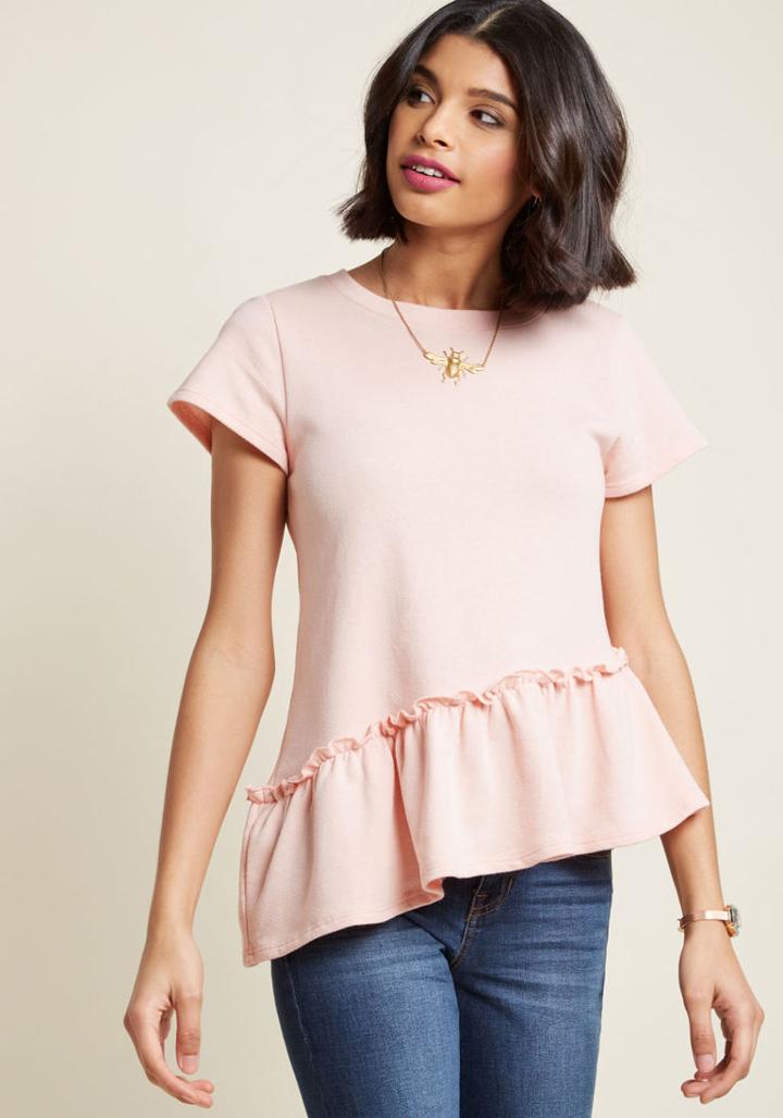 Modcloth Effortlessly Asymmetrical Peplum Top In 1x