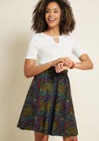 Modcloth Lively Vibe Cotton A-line Skirt In Periodic Table In 4x