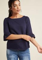 Modcloth Spiffed-up Saturday Pullover In Navy