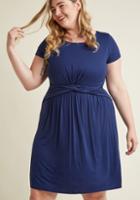 Modcloth A Whole New Whorl Jersey Dress In Navy