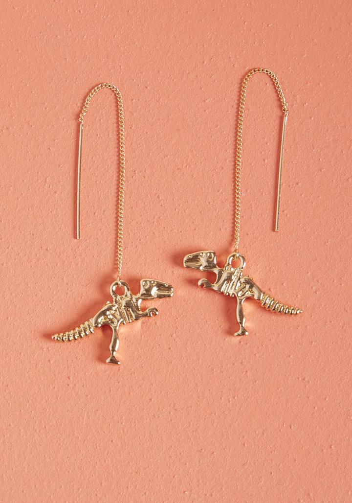 Modcloth Gimme Rawr Threader Earrings