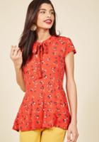 Modcloth Feeling Feminine Knit Top In Red Floral