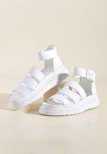  Flatform Performance Leather Sandal In White In 8
