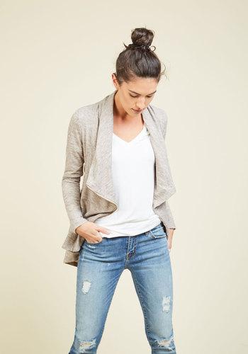  Airport Greeting Cardigan In Oatmeal In L