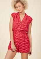  Read It And Steep Romper In Red Polka Dot In S