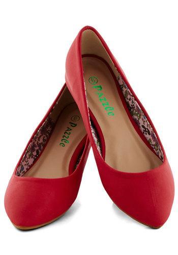Springland Footwear Reel Simple Flat In Red From Modcloth