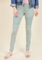 Modcloth Added Edge Skinny Jeans In Sage In 33