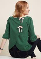 Modcloth Spiffed-up Sunday Pullover In Green In Xl