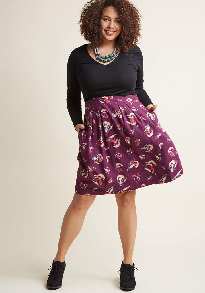 Emilyandfin Emily And Fin Retro Reverie A-line Skirt In Sassy Ski In S