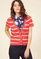  Stay Sweet Cardigan In Striped Coral In 1x
